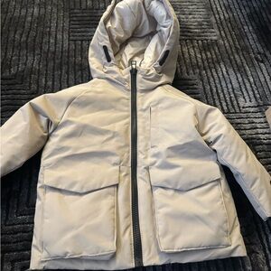 Zara Kids Beige Hooded Puffer Jacket
